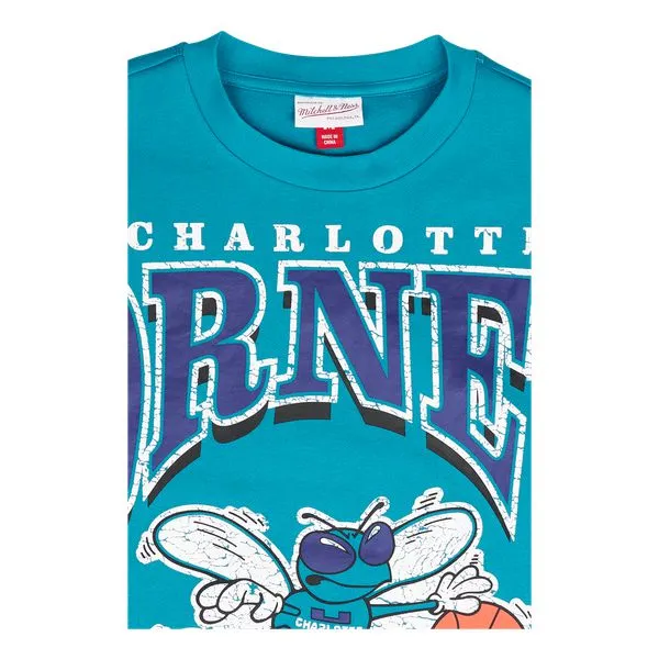 Mitchell & Ness Charlotte Hornets Retro Fashion Fleece Crewneck Teal