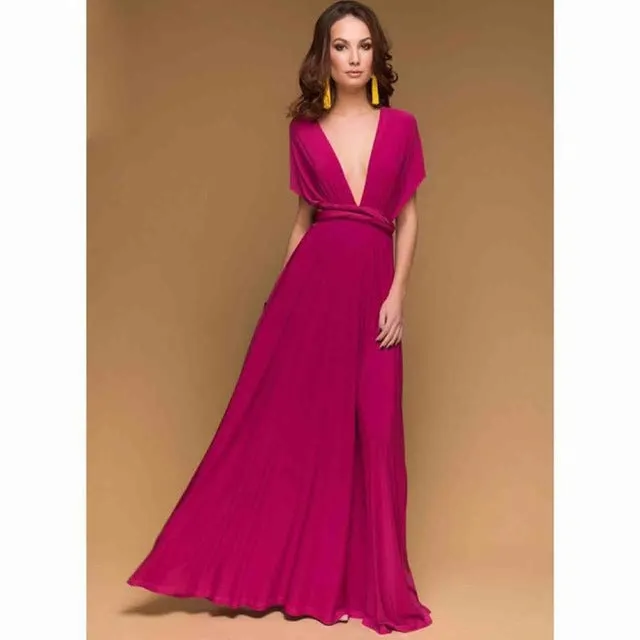 Multiway wear women maxi dress sexy bandage off shoulder long dress Bridesmaids Convertible Dress FS0210