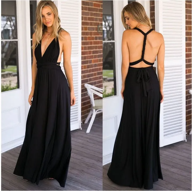 Multiway wear women maxi dress sexy bandage off shoulder long dress Bridesmaids Convertible Dress FS0210