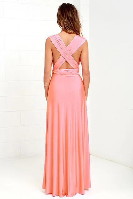 Multiway wear women maxi dress sexy bandage off shoulder long dress Bridesmaids Convertible Dress FS0210