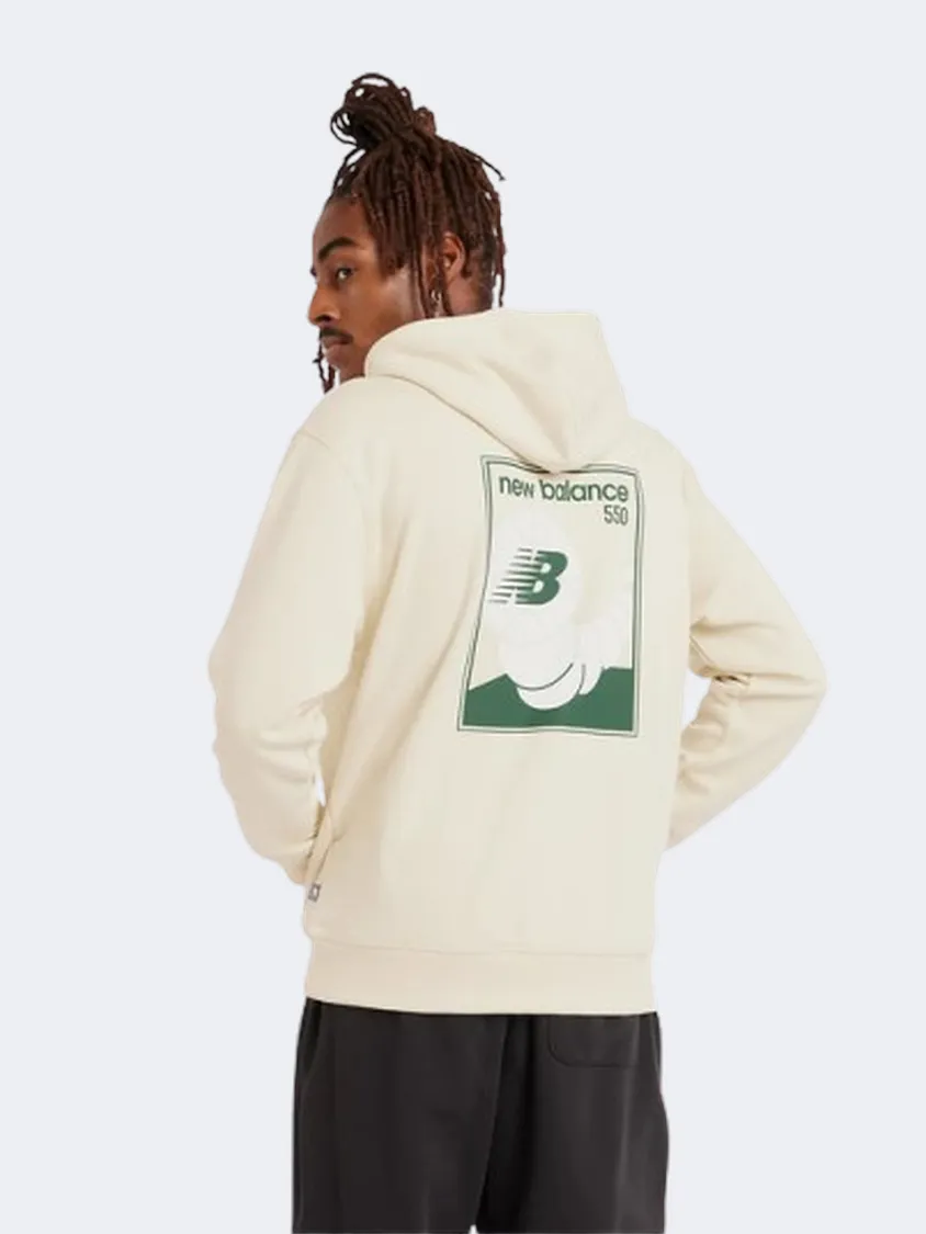 New Balance French Terry Relaxed 550 Men Lifestyle Hoody Pale Moss