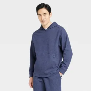 New - Men's Textured Knit Hoodie - All in Motion Navy S