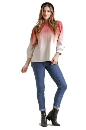 Ombre Raglan Top, Berry