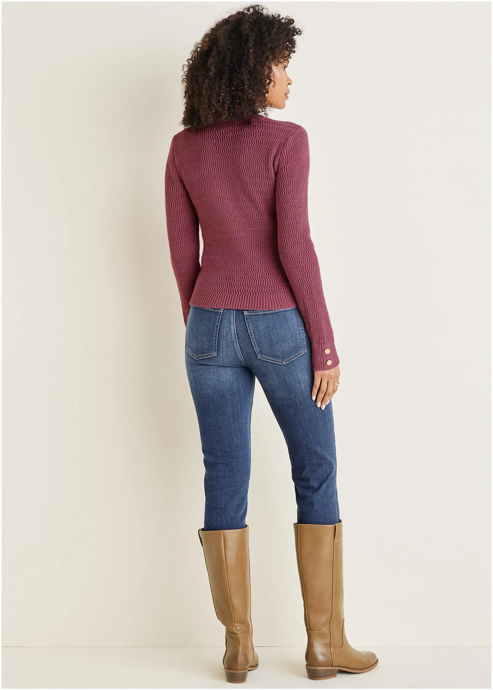 Open Stitch Sweater - Heather Rose