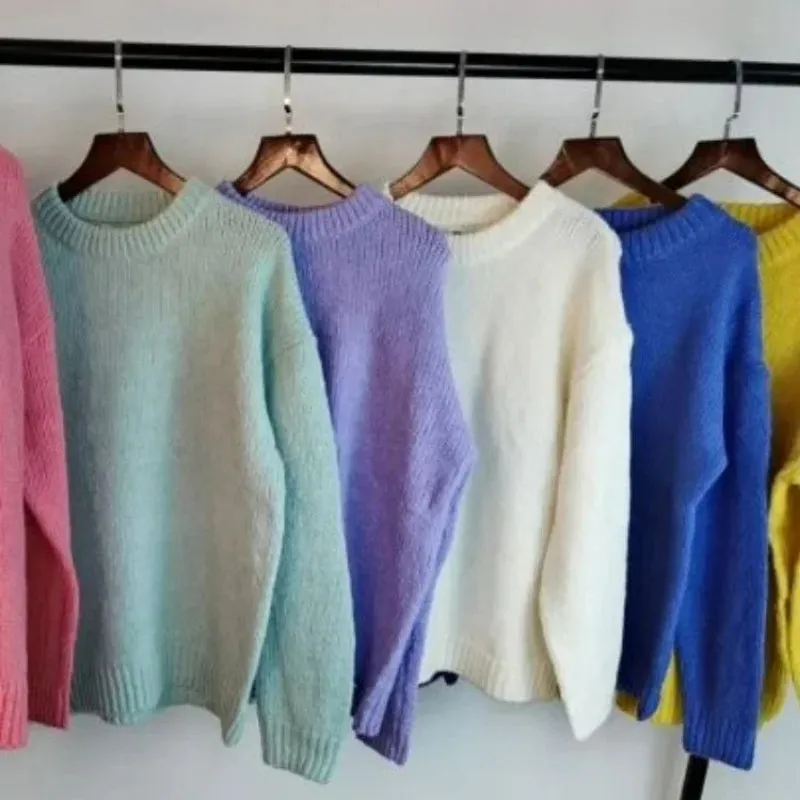 Oversized Long Sleeve Knitted Pullover Sweaters