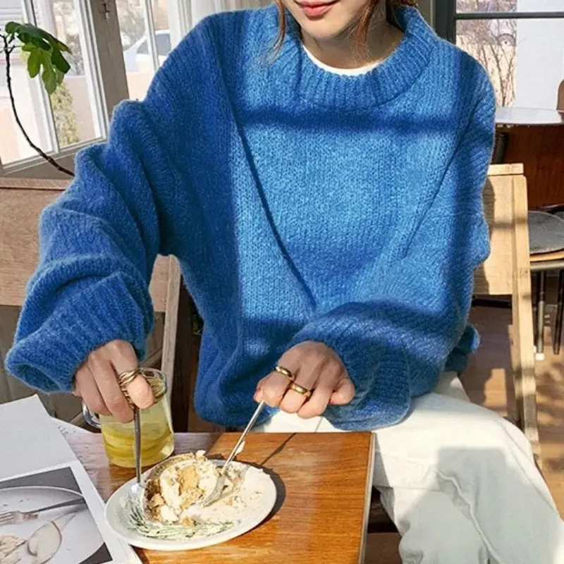 Oversized Long Sleeve Knitted Pullover Sweaters