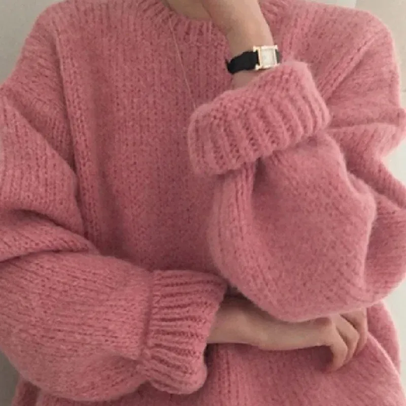 Oversized Long Sleeve Knitted Pullover Sweaters