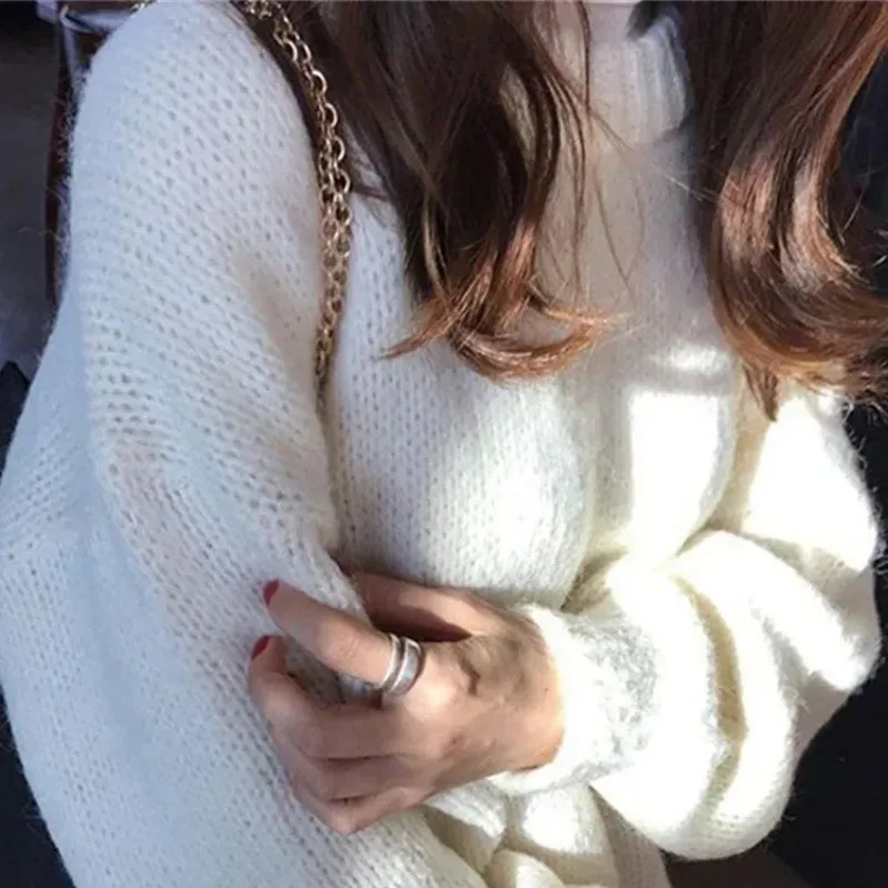 Oversized Long Sleeve Knitted Pullover Sweaters