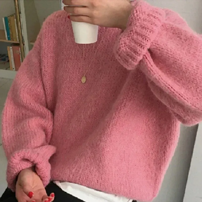 Oversized Long Sleeve Knitted Pullover Sweaters