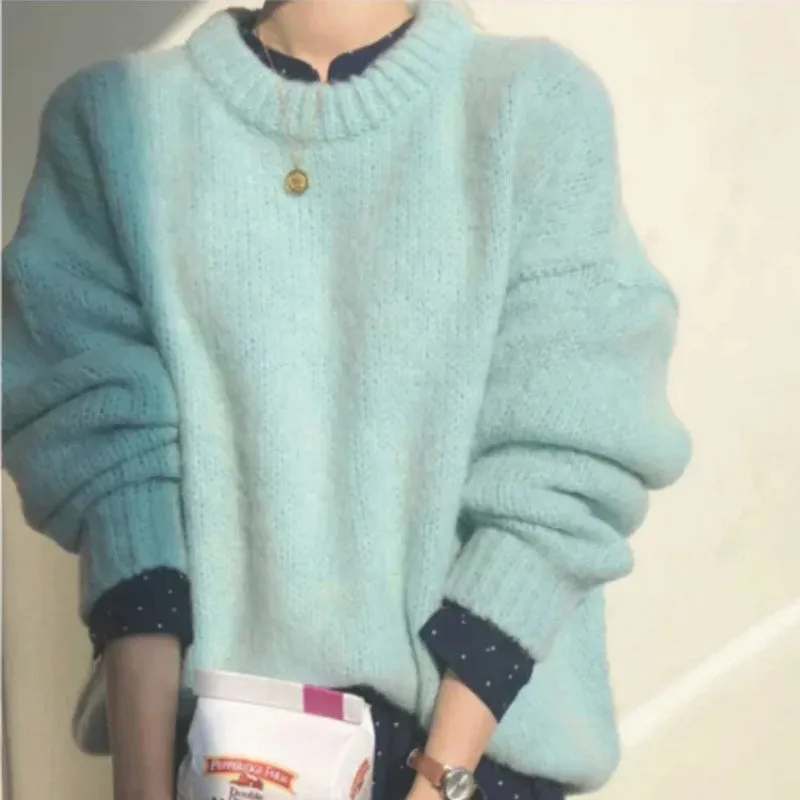 Oversized Long Sleeve Knitted Pullover Sweaters