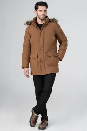 PARKA FAUX FUR JACKET BROWN