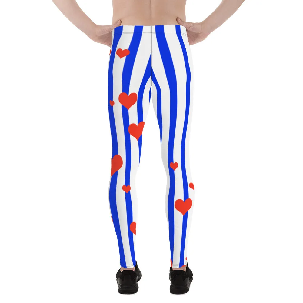 Patriotic American Flag Meggings, Striped Men's Meggings Activewear Leggings- Made in USA/ MX/ EU