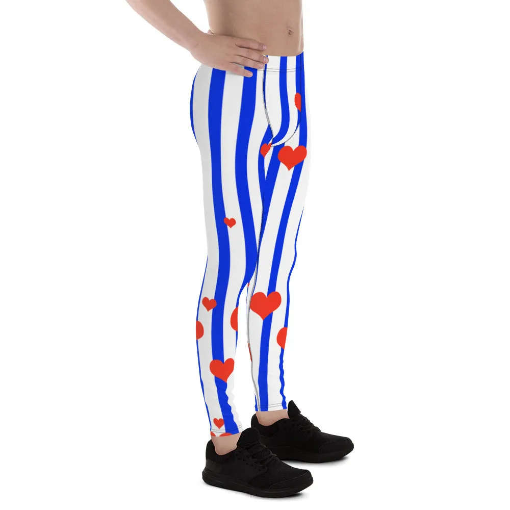 Patriotic American Flag Meggings, Striped Men's Meggings Activewear Leggings- Made in USA/ MX/ EU