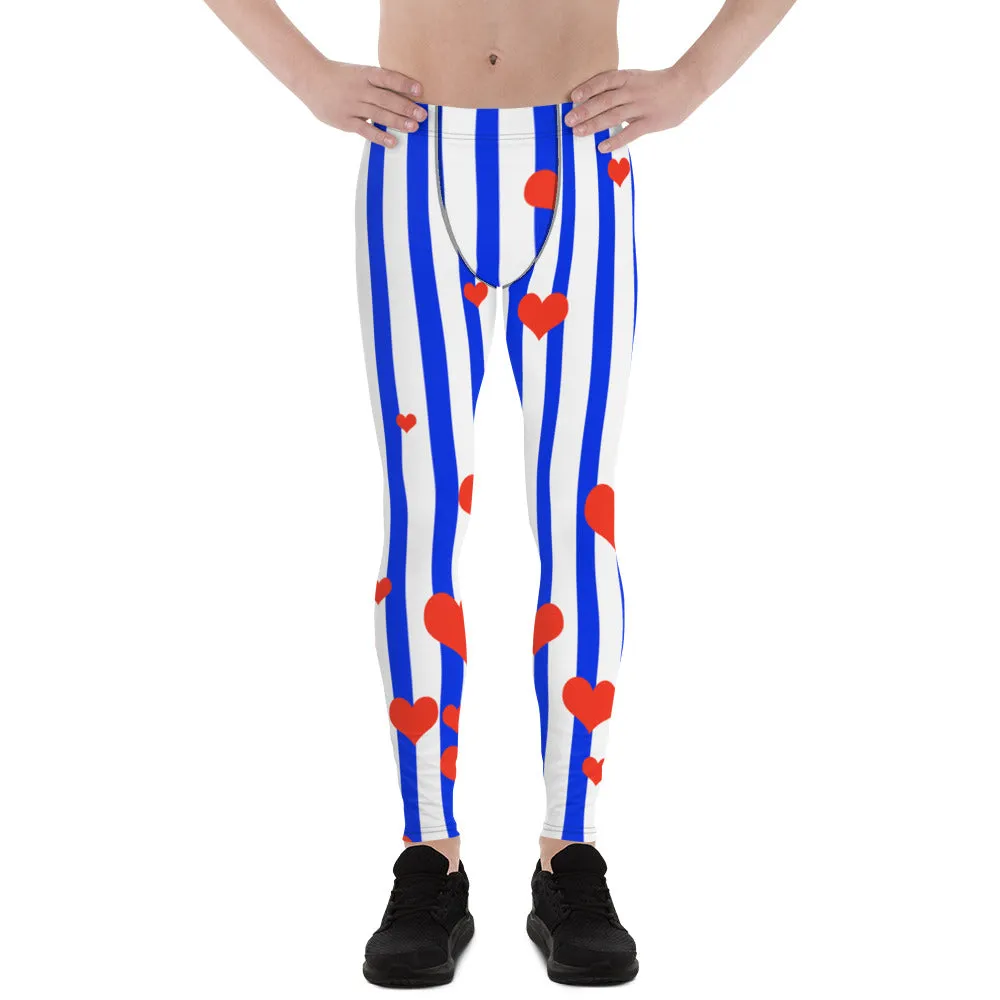 Patriotic American Flag Meggings, Striped Men's Meggings Activewear Leggings- Made in USA/ MX/ EU