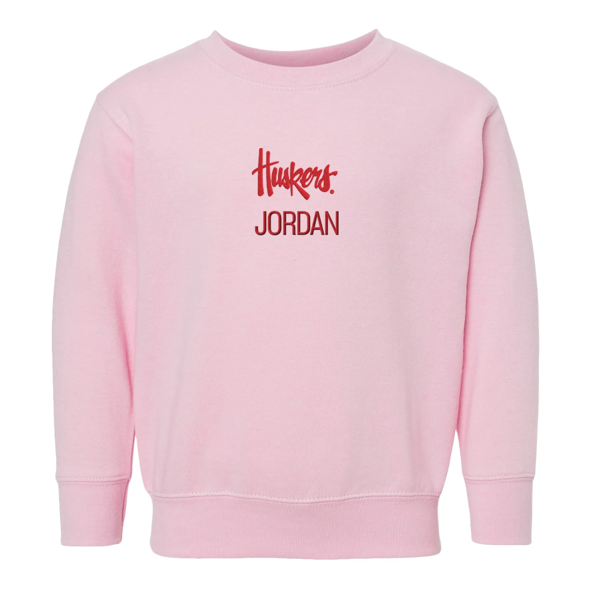 Personalized Nebraska Cornhuskers Script Huskers Toddler Crewneck Sweatshirt