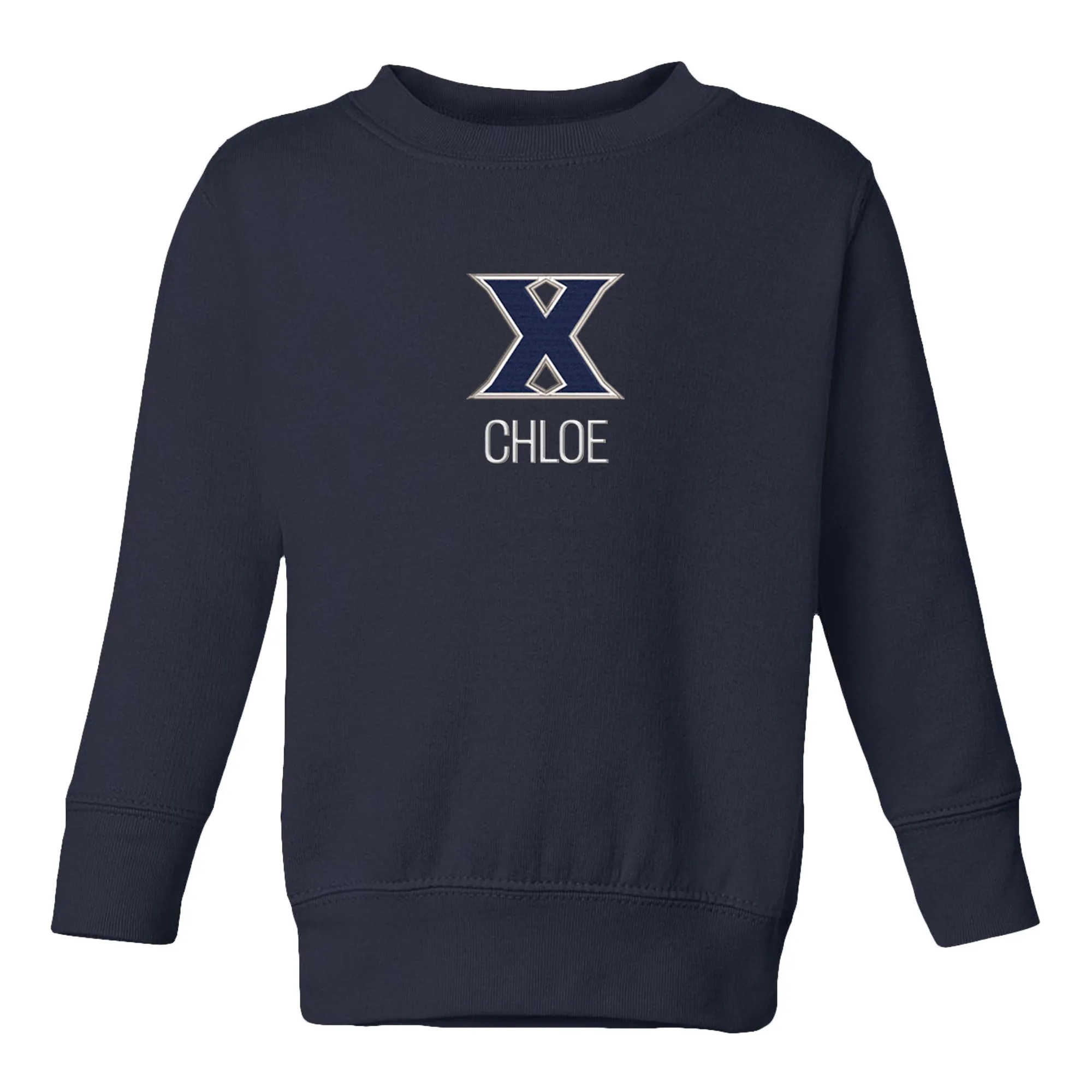 Personalized Xavier Musketeers Toddler Crewneck Sweatshirt