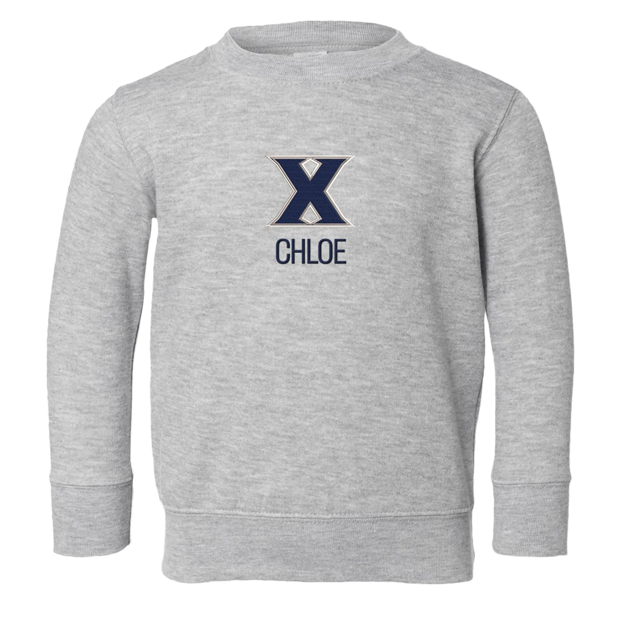 Personalized Xavier Musketeers Toddler Crewneck Sweatshirt