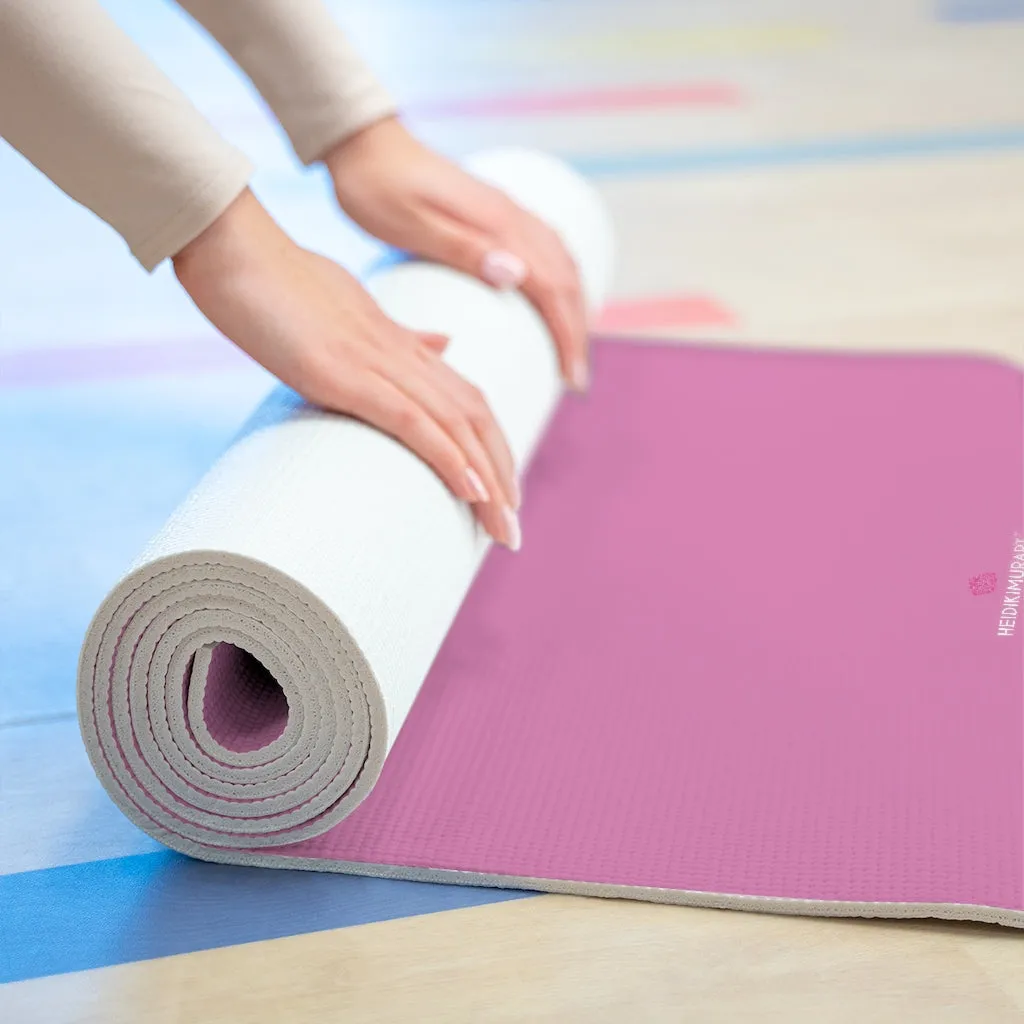 Pink Foam Yoga Mat, Bright Pink Solid Color Best Lightweight 0.25" thick Mat - Printed in USA (Size: 24″x72")