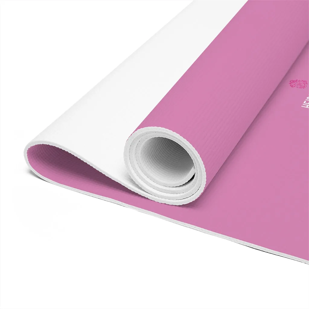 Pink Foam Yoga Mat, Bright Pink Solid Color Best Lightweight 0.25" thick Mat - Printed in USA (Size: 24″x72")