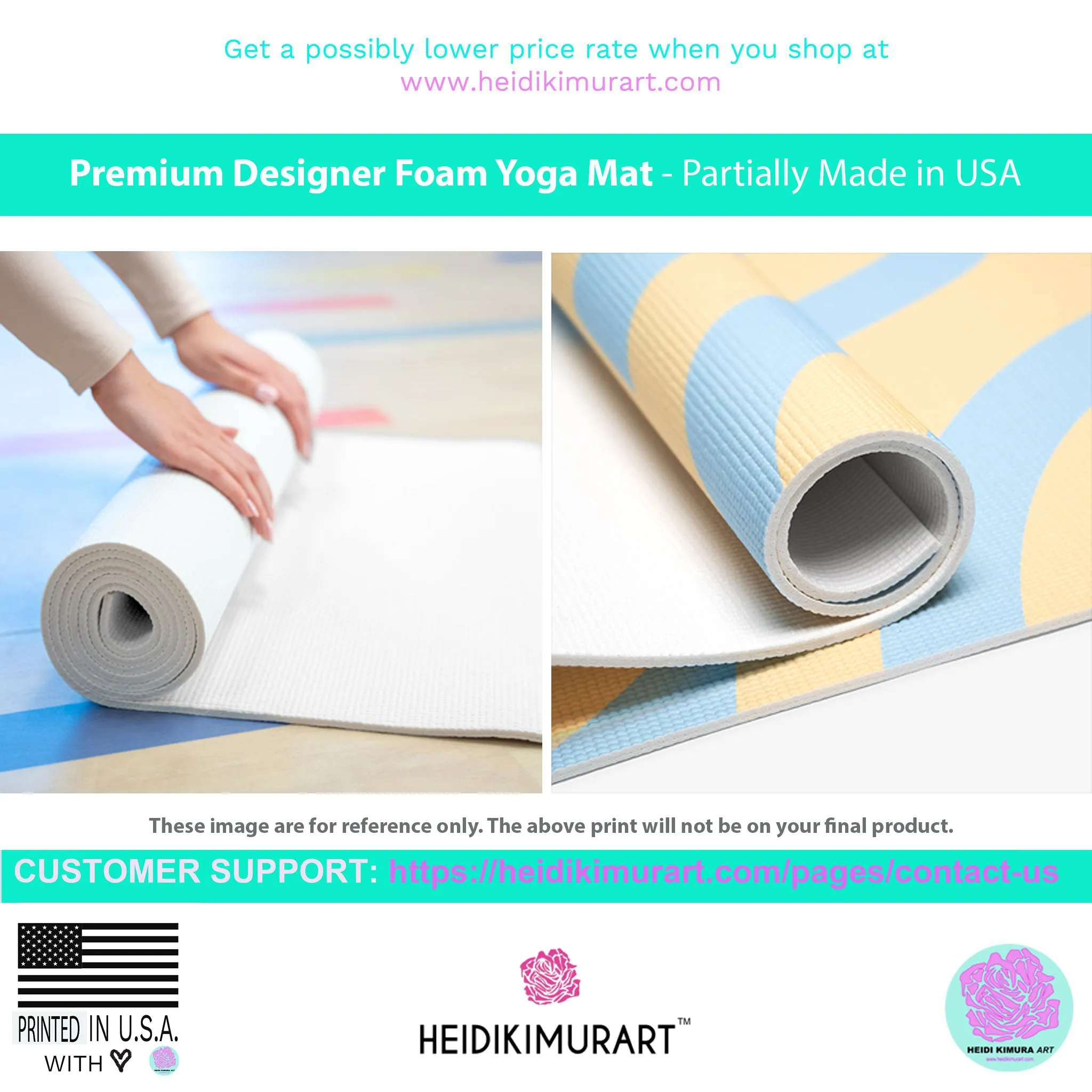 Pink Foam Yoga Mat, Bright Pink Solid Color Best Lightweight 0.25" thick Mat - Printed in USA (Size: 24″x72")