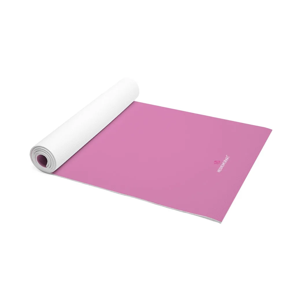 Pink Foam Yoga Mat, Bright Pink Solid Color Best Lightweight 0.25" thick Mat - Printed in USA (Size: 24″x72")