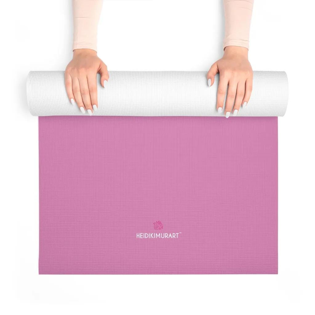 Pink Foam Yoga Mat, Bright Pink Solid Color Best Lightweight 0.25" thick Mat - Printed in USA (Size: 24″x72")