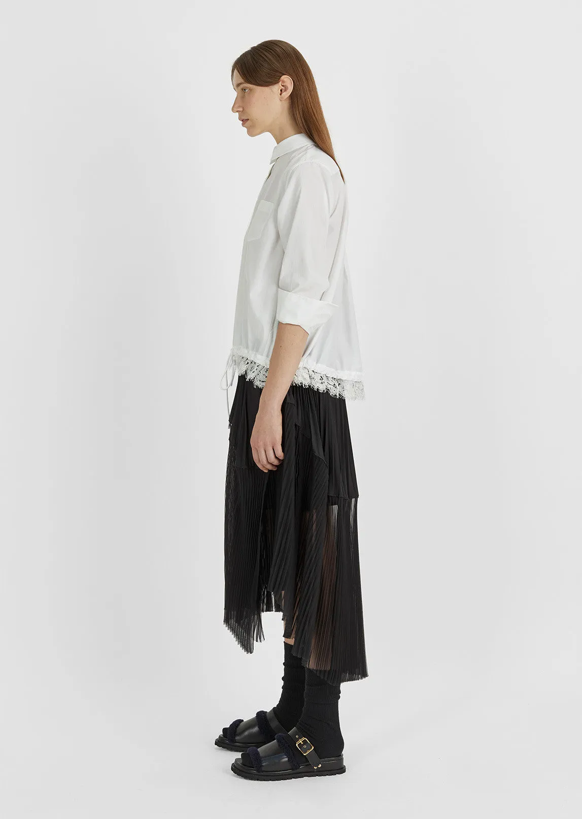 Pleated Asymmetrical Skirt