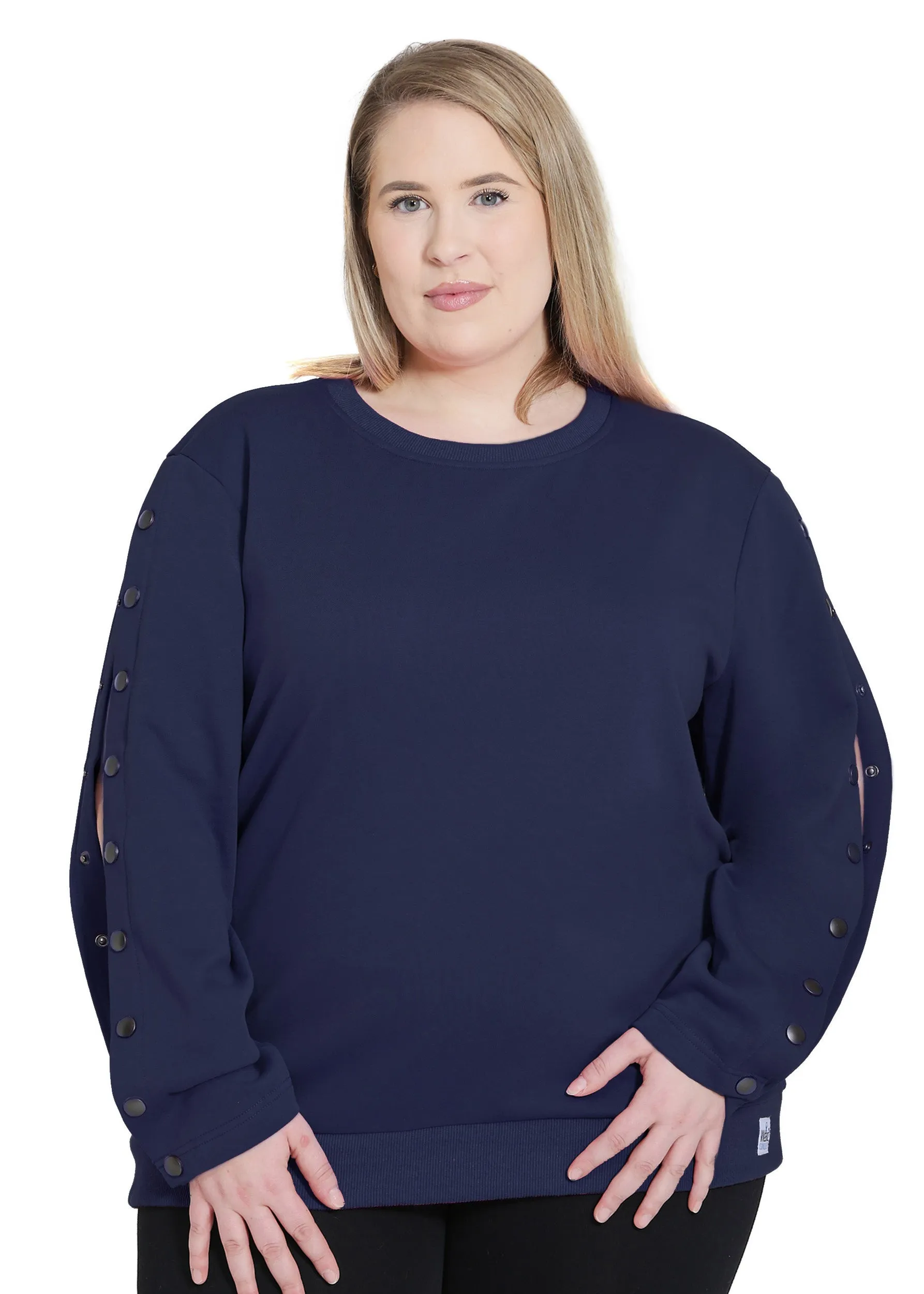 Plus Size Arm Port Access Women's Dialysis Shirt Best Gift for Dialysis Patients Navy