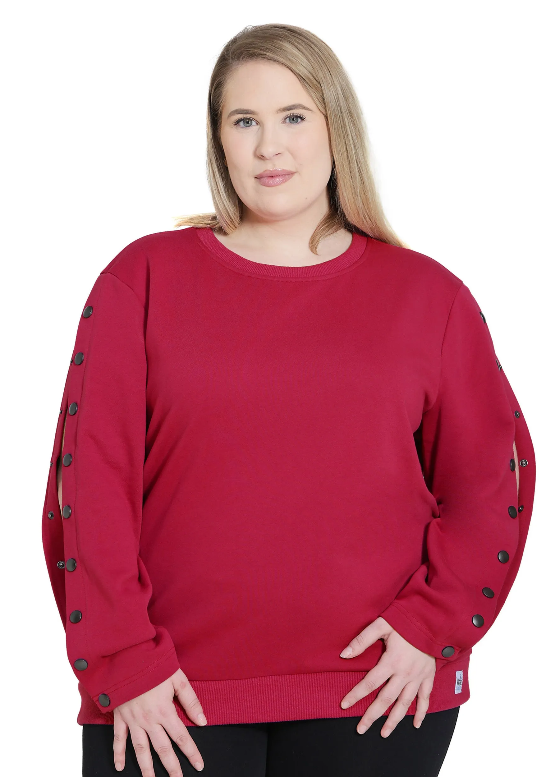 Plus Size Arm Port Access Women's Dialysis Shirt Best Gift for Dialysis Patients Ruby Red