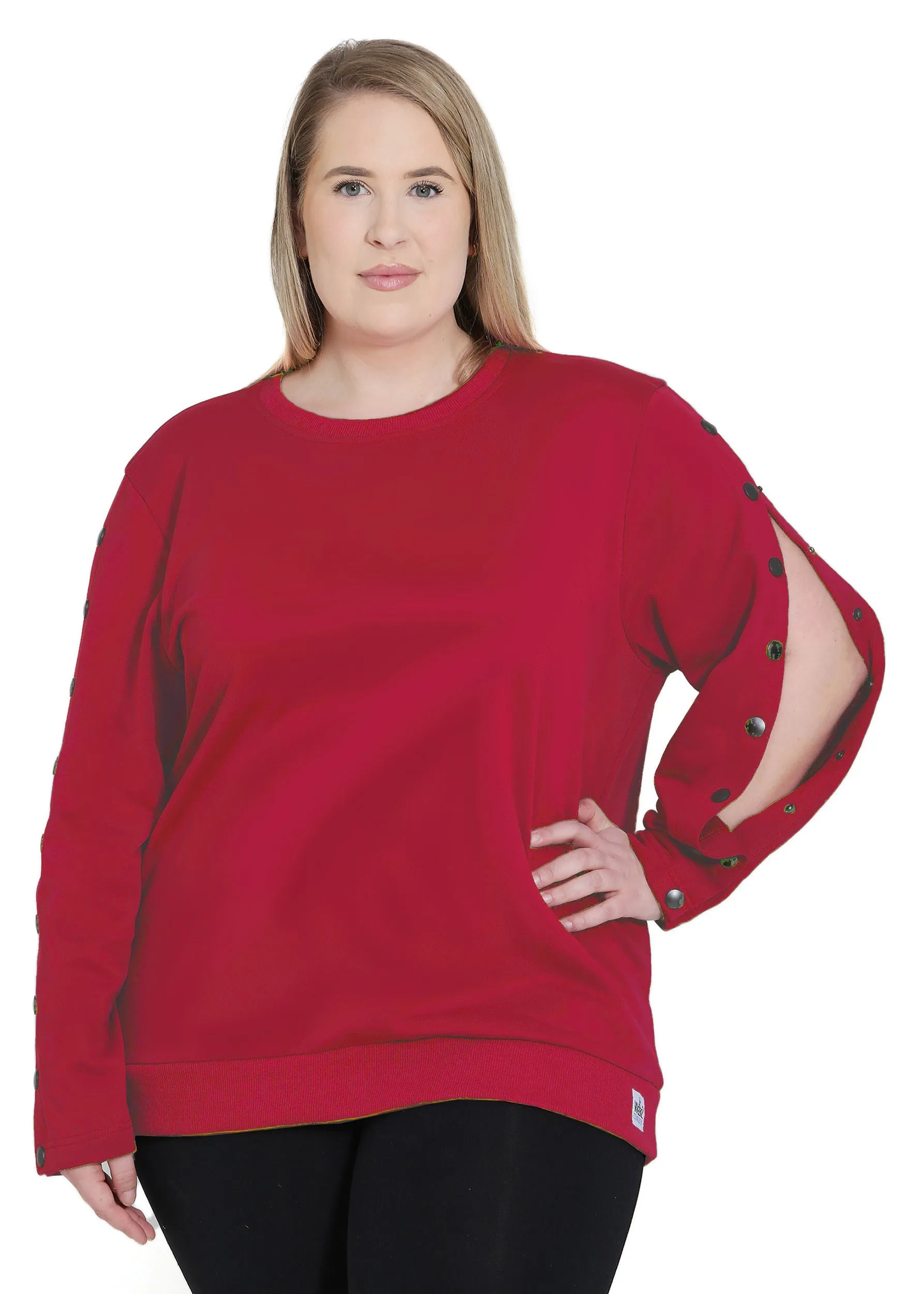 Plus Size Arm Port Access Women's Dialysis Shirt Best Gift for Dialysis Patients Ruby Red