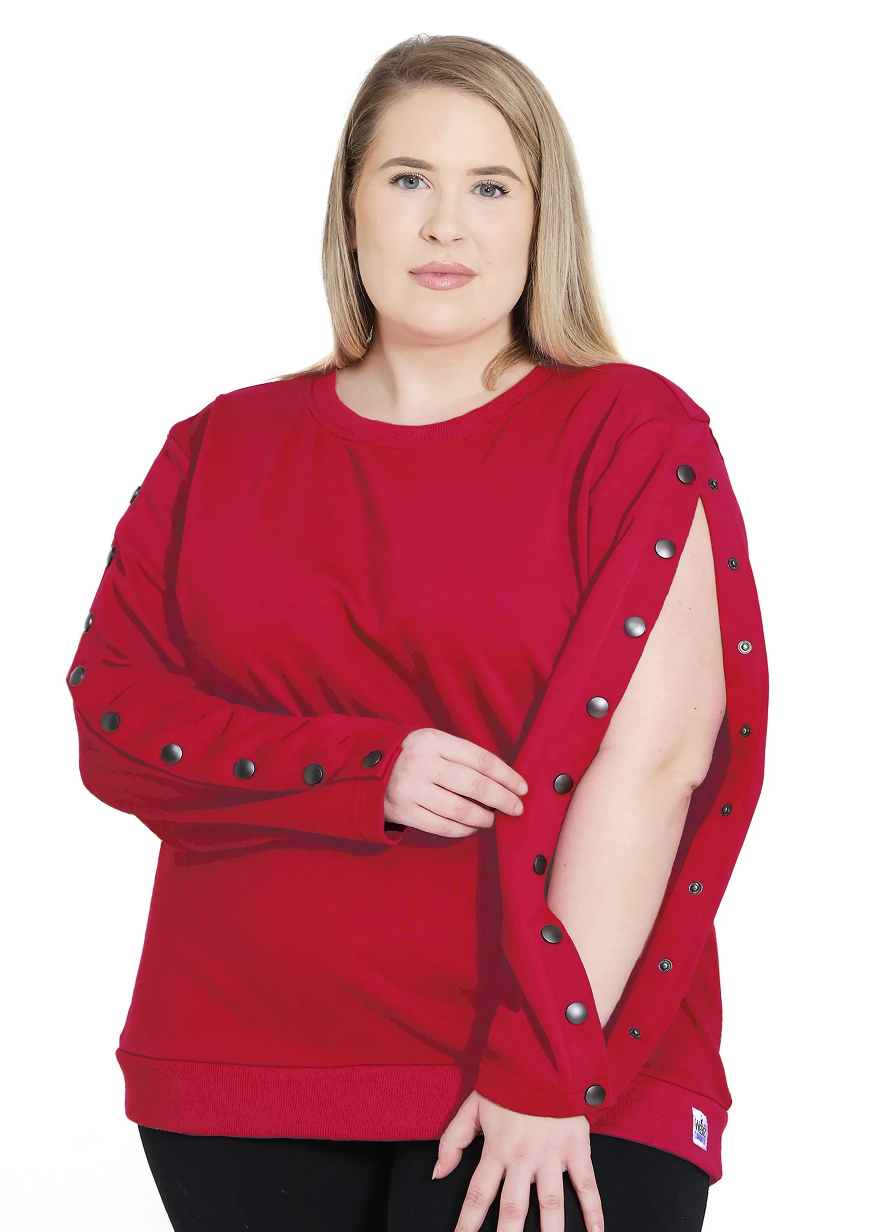 Plus Size Arm Port Access Women's Dialysis Shirt Best Gift for Dialysis Patients Ruby Red