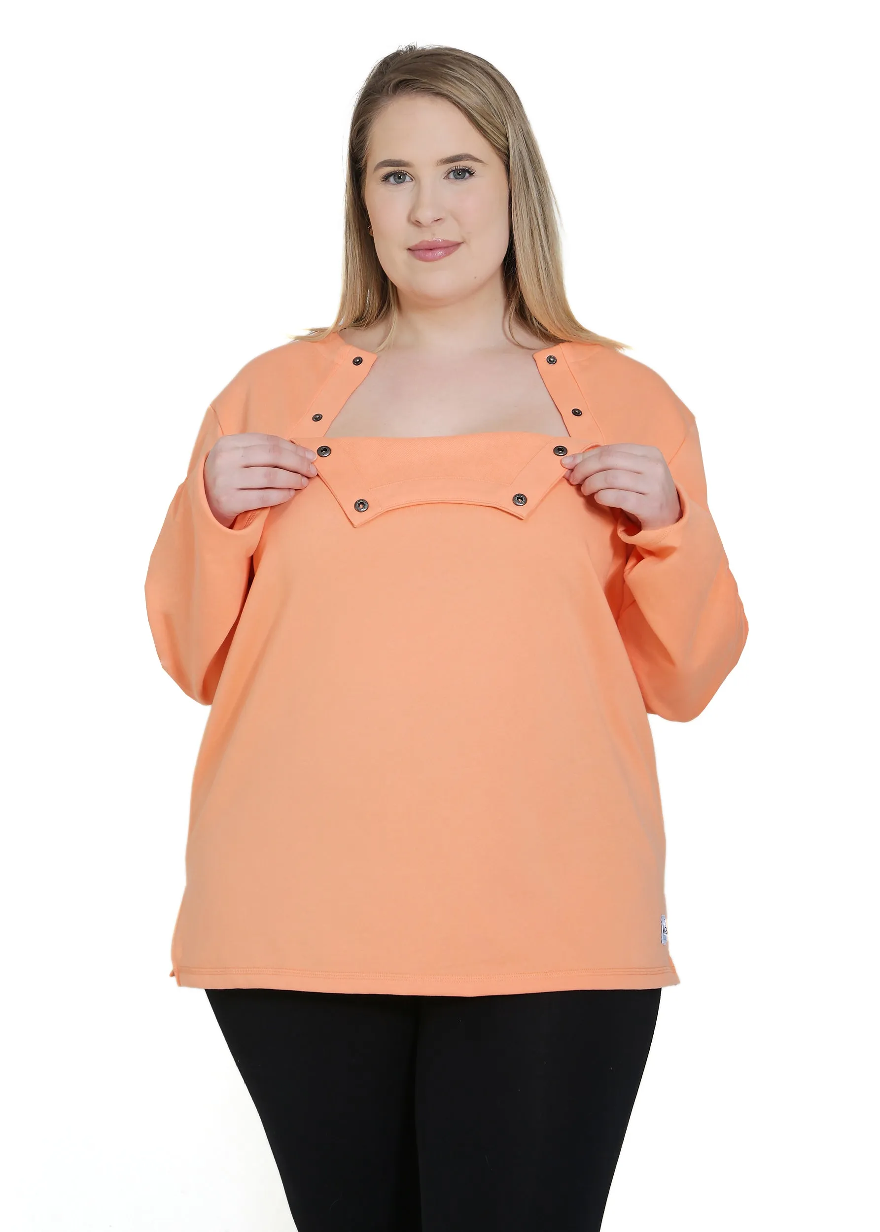 Plus Size Chemo Shirt for Women Chest Port Access Perfect Chemo-Patient Gift Coral