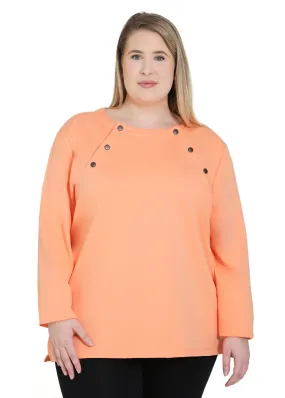 Plus Size Chemo Shirt for Women Chest Port Access Perfect Chemo-Patient Gift Coral