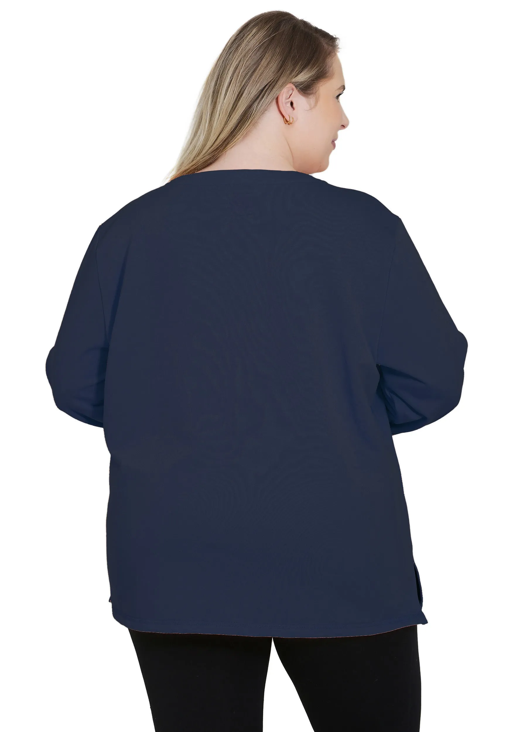 Plus Size Chemo Shirt for Women Chest Port Access Perfect Chemo-Patient Gift Navy