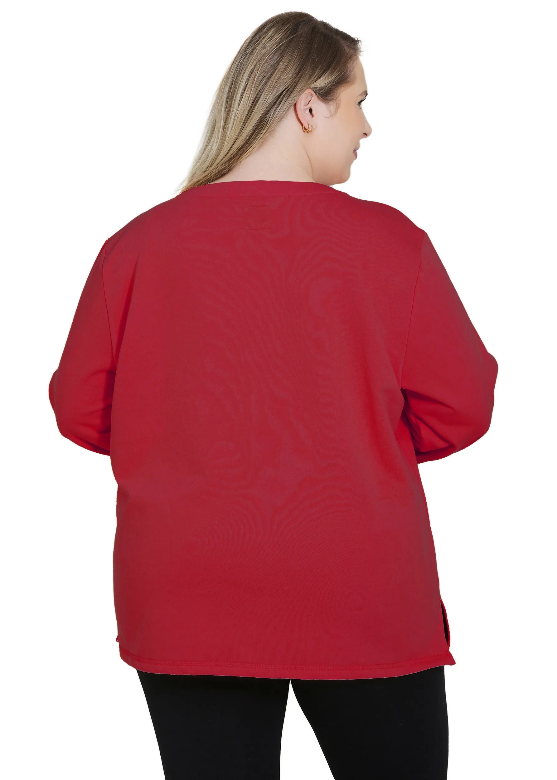 Plus Size Chemo Shirt for Women Chest Port Access Perfect Chemo-Patient Gift Ruby Red