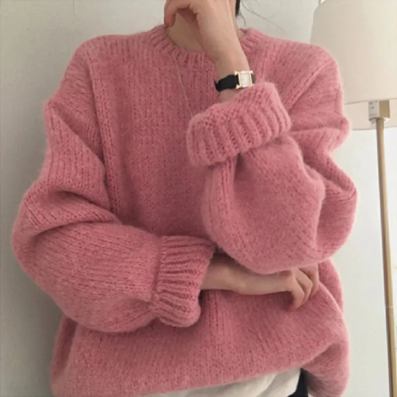 Posh Knitted Pullover Long Sleeve Winter Loose Sweaters