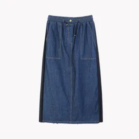 Pre Order:  Pleated Denim A Line Skirt