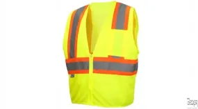 PYRAMEX - Type R - Class 2 Non FR Self Extinguishing Hi Vis Lime Safety Vest