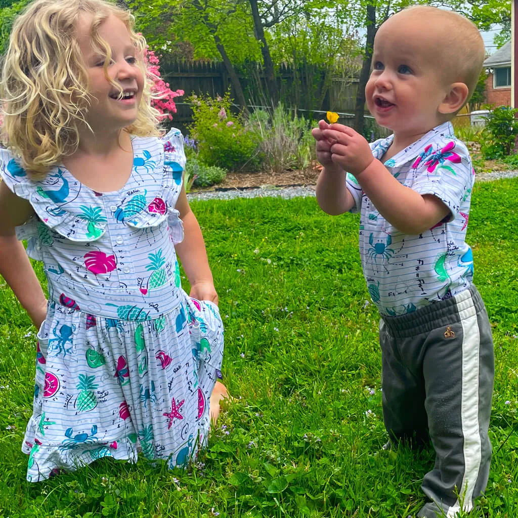 "Fibonacci Summer" Math in Nature Infant Polo Shirt with Snapsuit