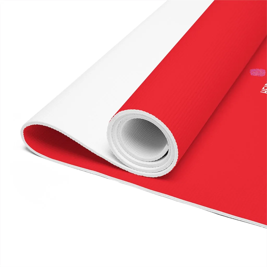 Red Foam Yoga Mat, Bright Red Solid Color Best Lightweight 0.25" thick Mat - Printed in USA (Size: 24″x72")