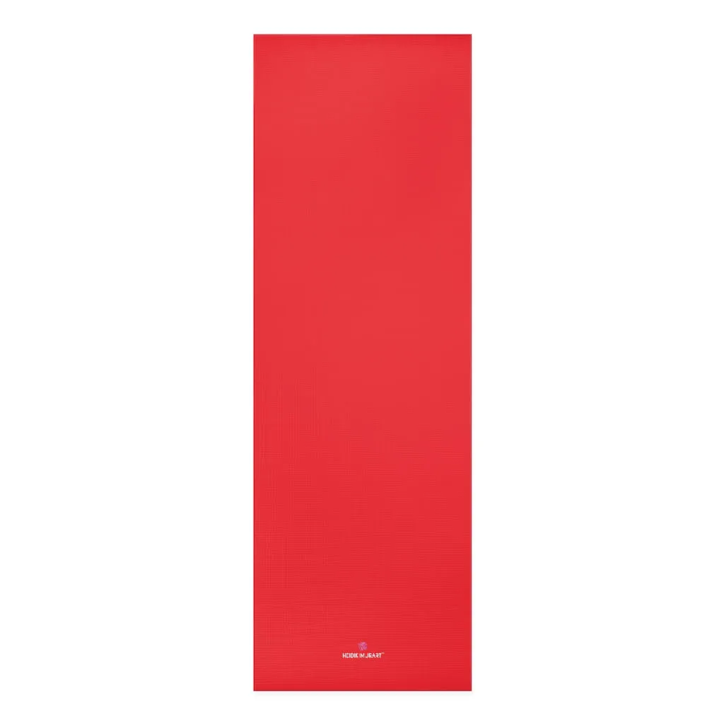 Red Foam Yoga Mat, Bright Red Solid Color Best Lightweight 0.25" thick Mat - Printed in USA (Size: 24″x72")