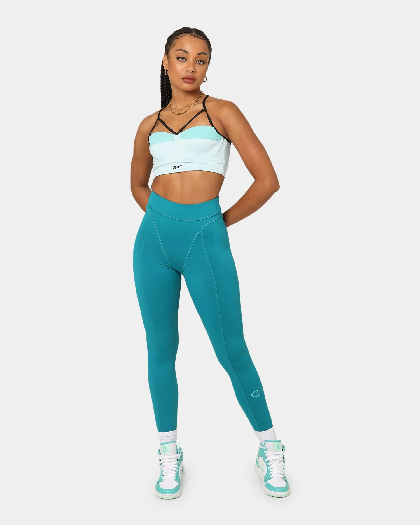 Reebok Women's Cardi B X Reebok High Rise Tights Seapoteal