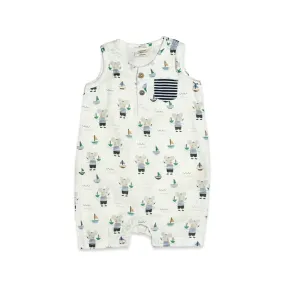 Sailor Mouse Organic Muslin Henley Romper