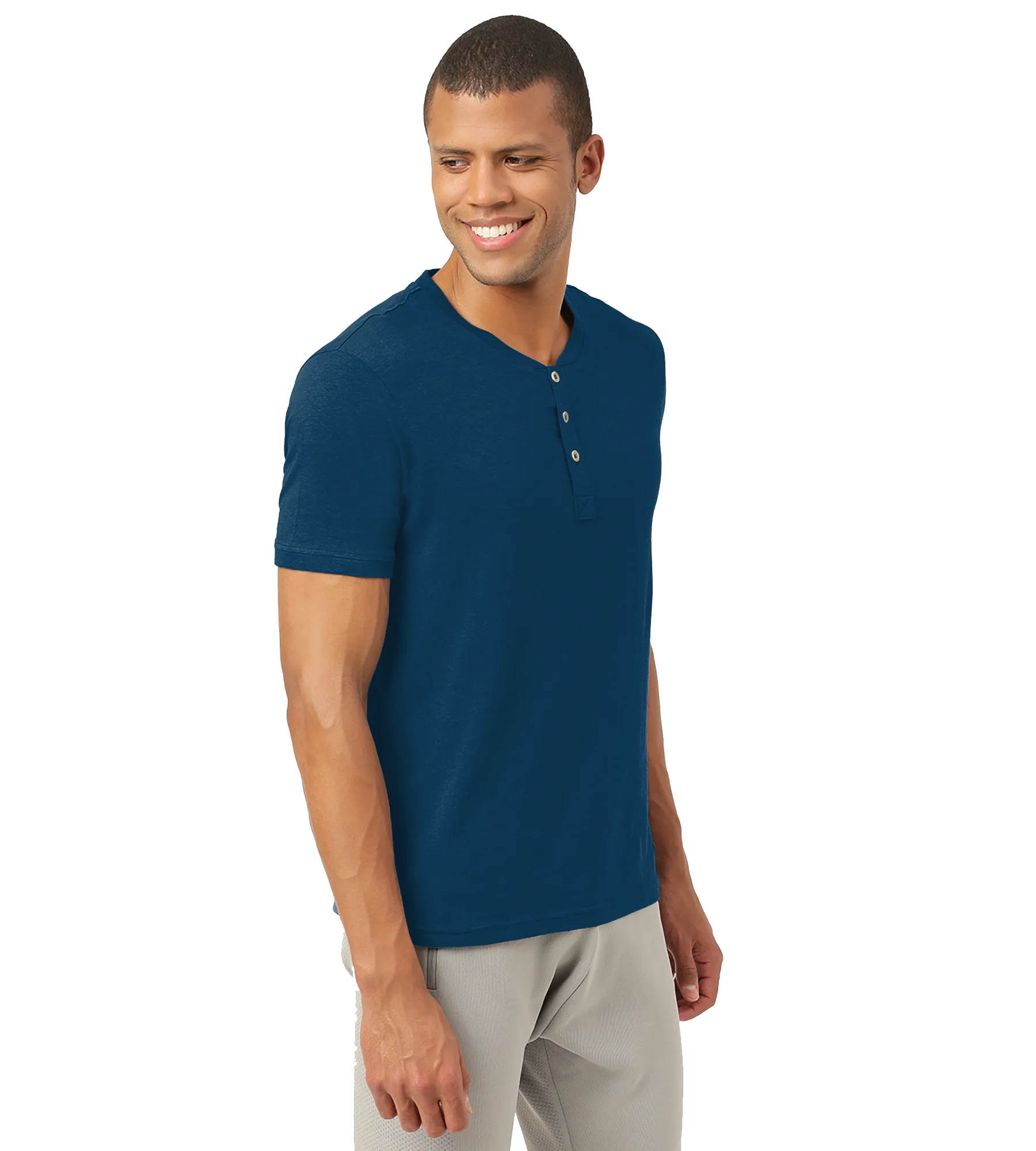 Sapphire Blue Henley 2.0 - Half Sleeves (Pack Of 1)