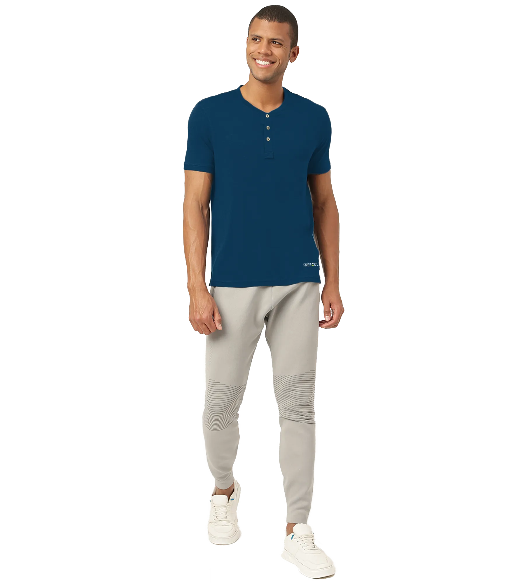 Sapphire Blue Henley 2.0 - Half Sleeves (Pack Of 1)