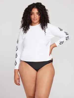 Simply Core Long Sleeve UPF 50 Plus Size Rashguard - White