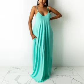 Sleeveless Solid Maxi Dress