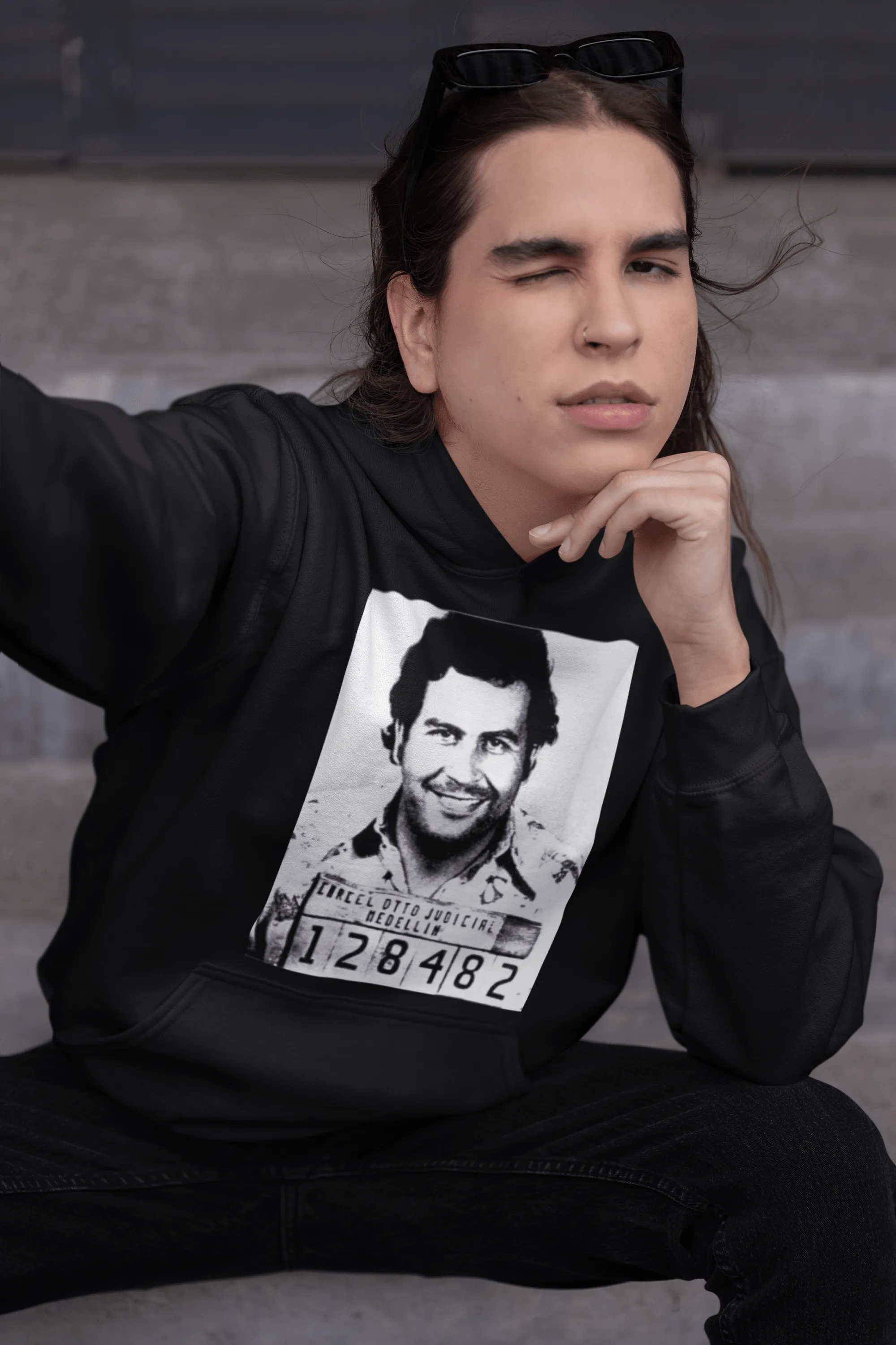 Soft Style Hoodie Famous Columbian Mug Shot Unisex MidWeight Pullover