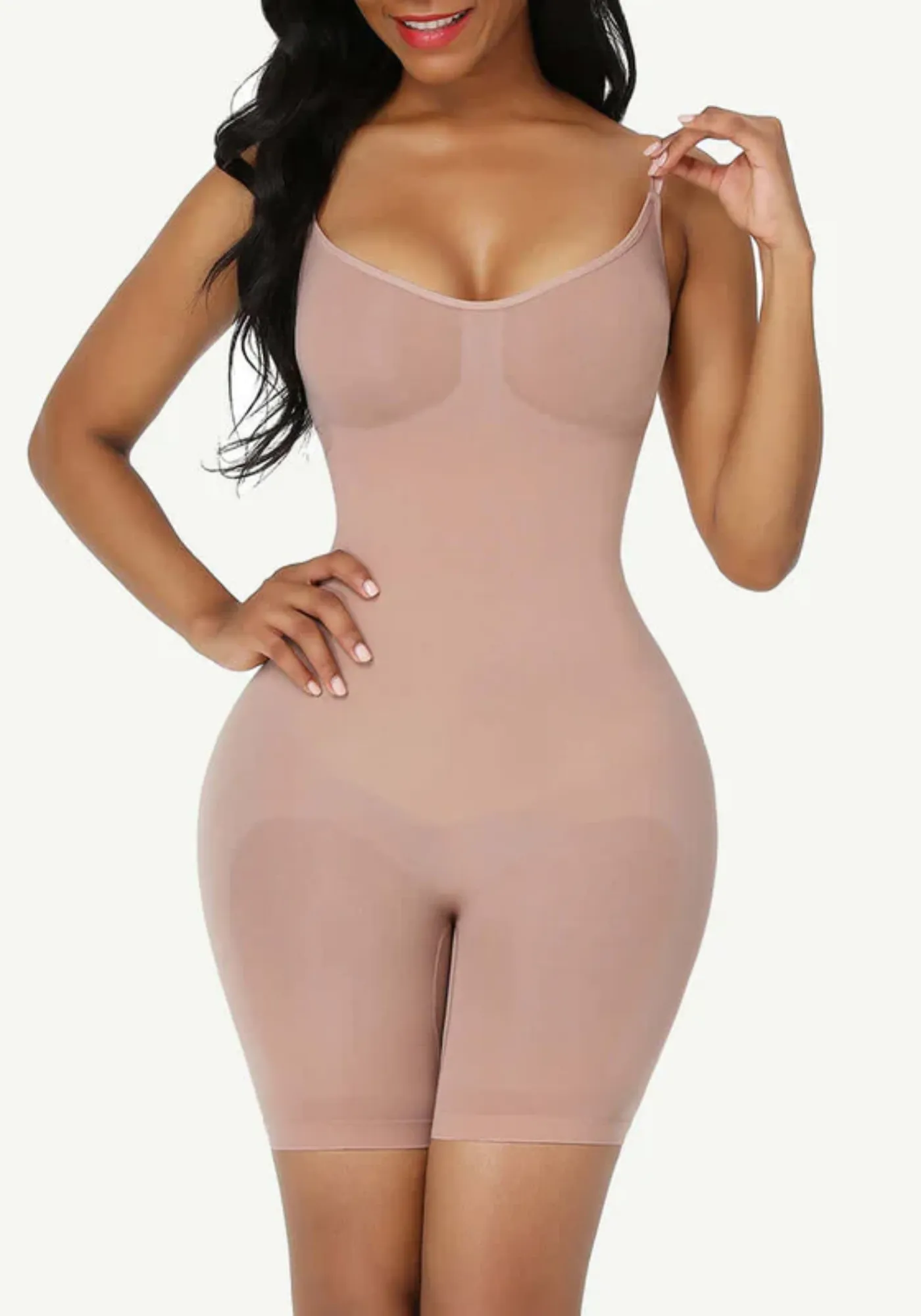 Sooslick  Sculpt & Shape with our Seamless High Compression Shorts Bodysuit | Tummy Control with Adjustable Shoulder Straps for a Flawless Fit Womenswear Tops Underwear Lady Comfort Basic Minimalist Sleeveless