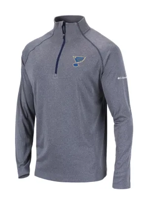 ST. LOUIS BLUES COLUMBIA OMNI WICK ½ ZIP PULLOVER - SLATE